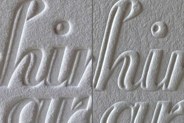 debossing, embossing