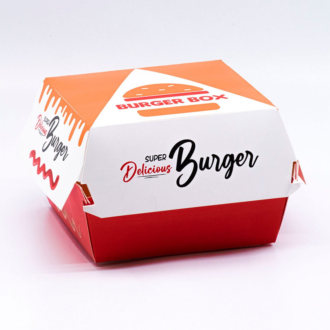 hamburger boxes with white cardboard